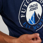 T-shirt Jack Jones JCOISIAH TEE SS CREW NECK FST Blu - Foto 3