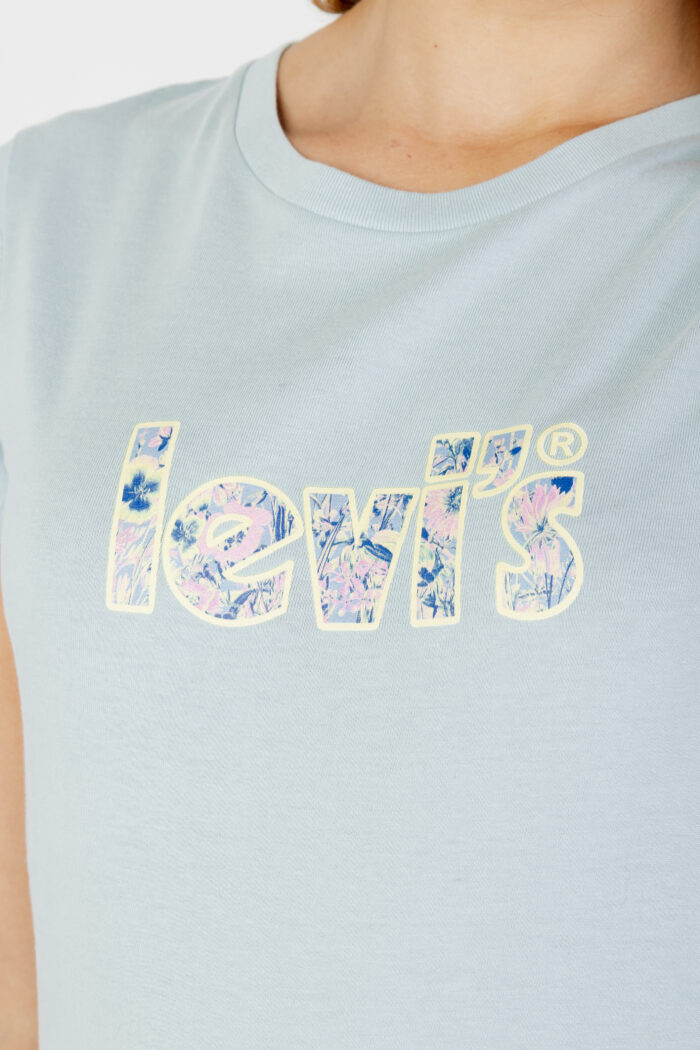 T-shirt Levi’s® FLORAL POSTER LOGO FILL Celeste – 101210
