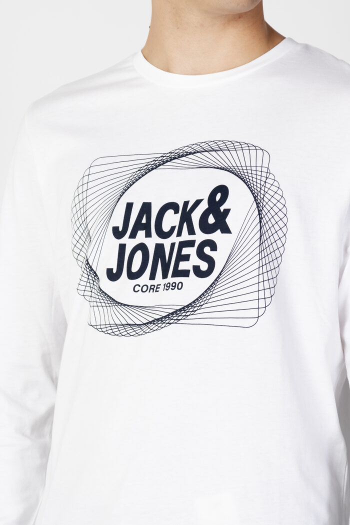 T-shirt manica lunga Jack Jones JCOLUCA TEE LS CREW NECK FST Bianco – 91152