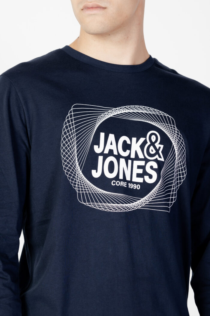 T-shirt manica lunga Jack Jones JCOLUCA TEE LS CREW NECK FST Blu – 91152