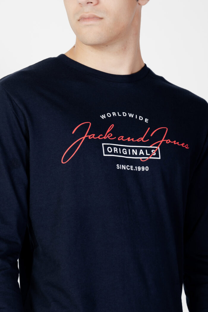 T-shirt manica lunga Jack Jones JORFERRY TEE LS CREW NECK FST Blu – 91163
