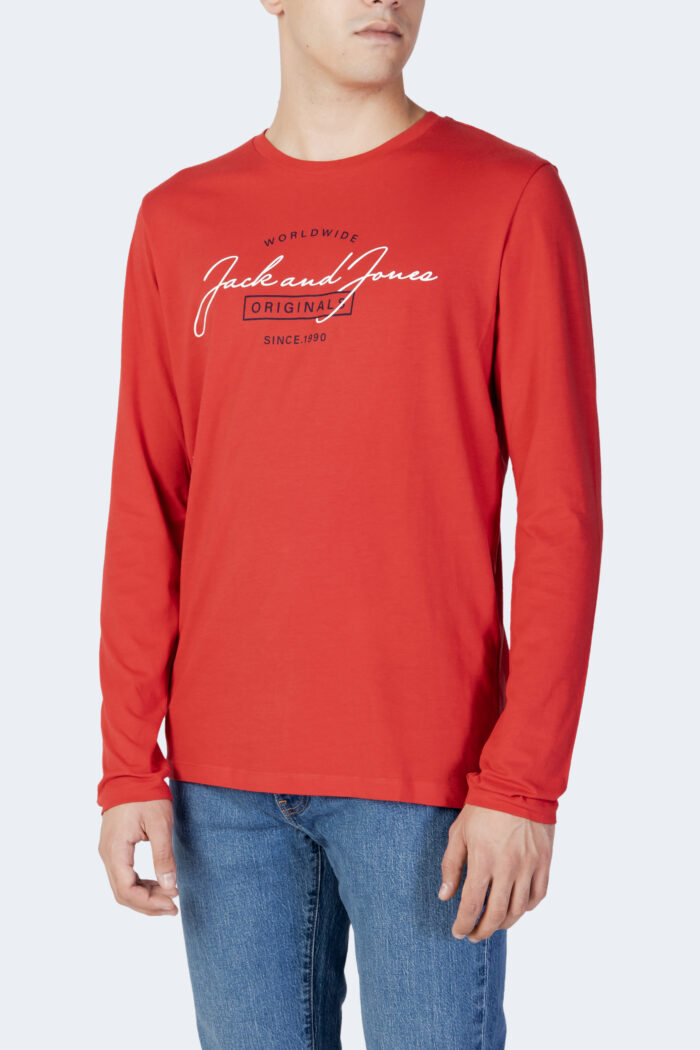 T-shirt manica lunga Jack Jones JORFERRY TEE LS CREW NECK FST Rosso – 91163
