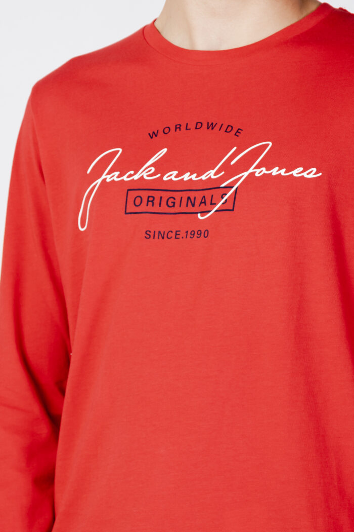 T-shirt manica lunga Jack Jones JORFERRY TEE LS CREW NECK FST Rosso – 91163