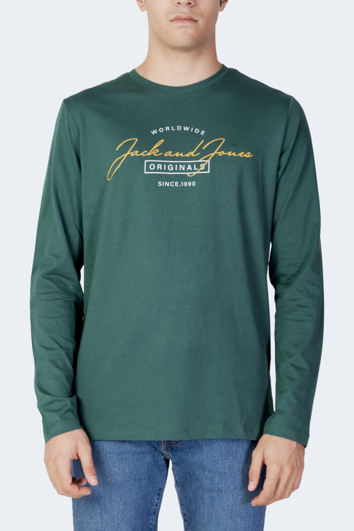 T-shirt manica lunga Jack Jones JORFERRY TEE LS CREW NECK FST Verde – 91163