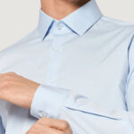 Camicia manica lunga Calvin Klein POPLIN STRETCH SLIM Celeste - Foto 4
