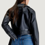 Giacchetto Calvin Klein Jeans FAUX LEATHER CROP BI Nero - Foto 3