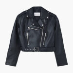Giacchetto Calvin Klein Jeans FAUX LEATHER CROP BI Nero - Foto 5