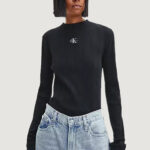 Maglia Calvin Klein Jeans BADGE RIB LONG SLEEV Nero - Foto 1