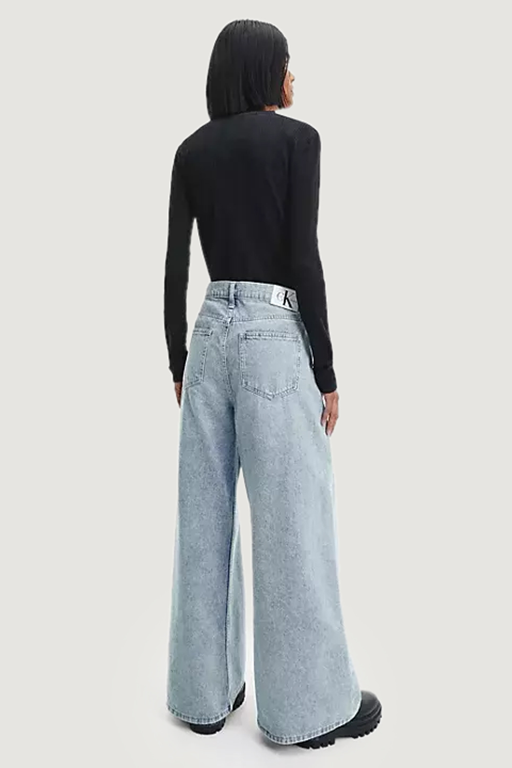 Maglia Calvin Klein Jeans BADGE RIB LONG SLEEV Nero - Foto 4