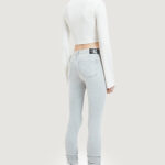 Maglia Calvin Klein Jeans SHINY RIB HIGH NECK J20J220298YBI Panna - Foto 3