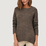 Maglione Only ONLNANJING L/S PULLOVER KNT NOOS Marrone - Foto 3