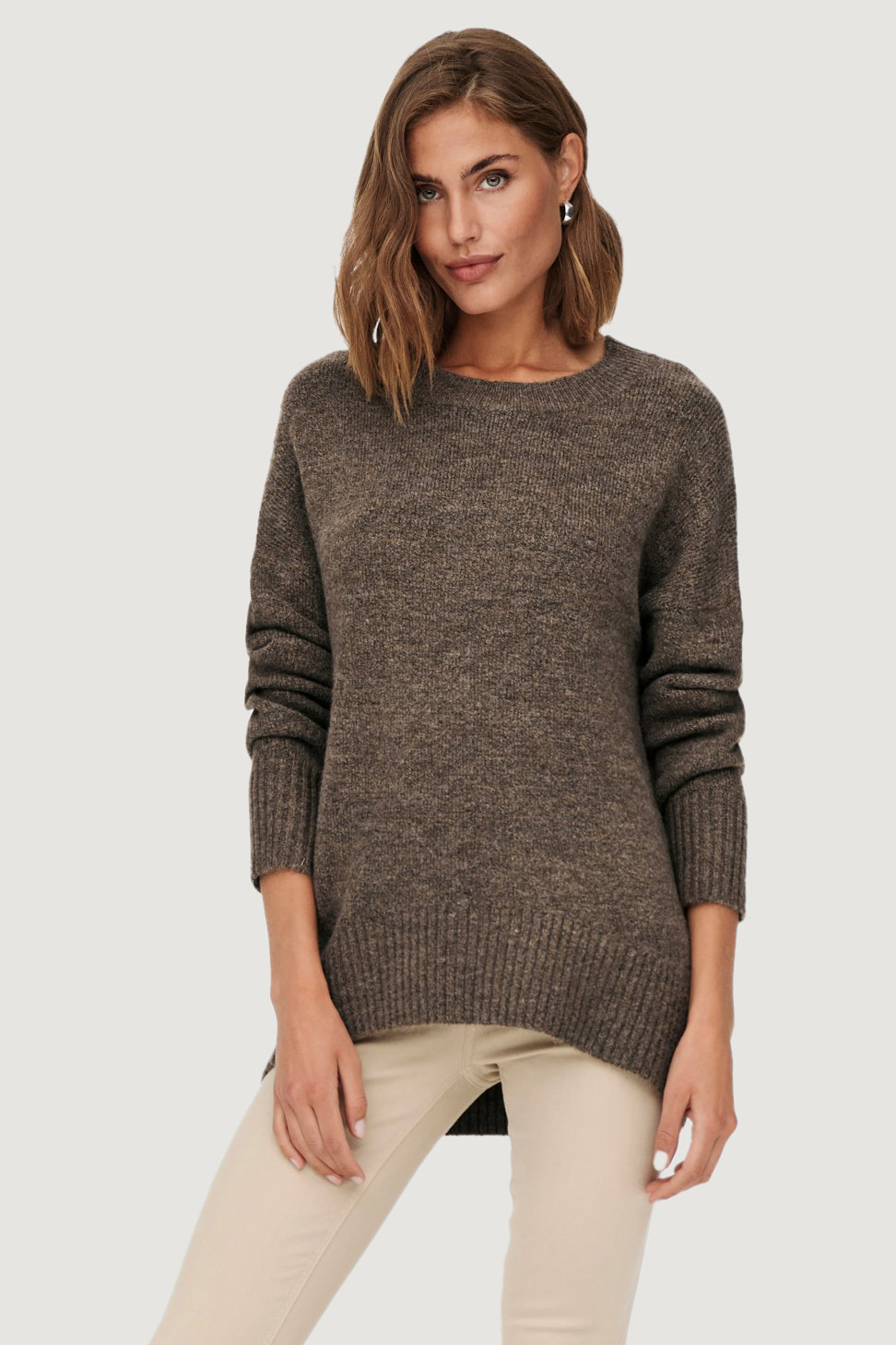 Maglione Only ONLNANJING L/S PULLOVER KNT NOOS Marrone - Foto 3