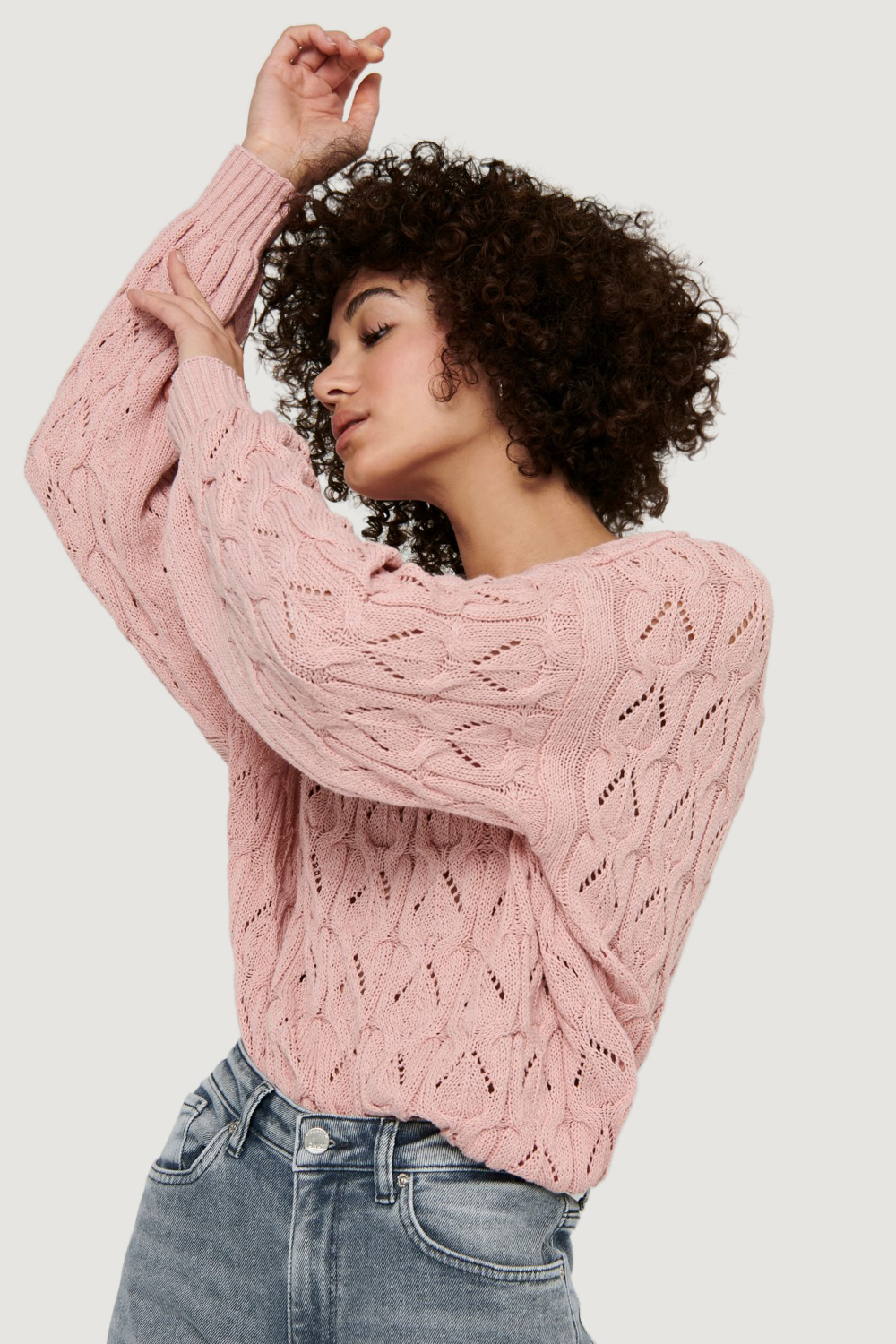 Maglione Only BRYNN LIFE STRUCTURE L/S PUL KNT NOOS Rosa - Foto 3