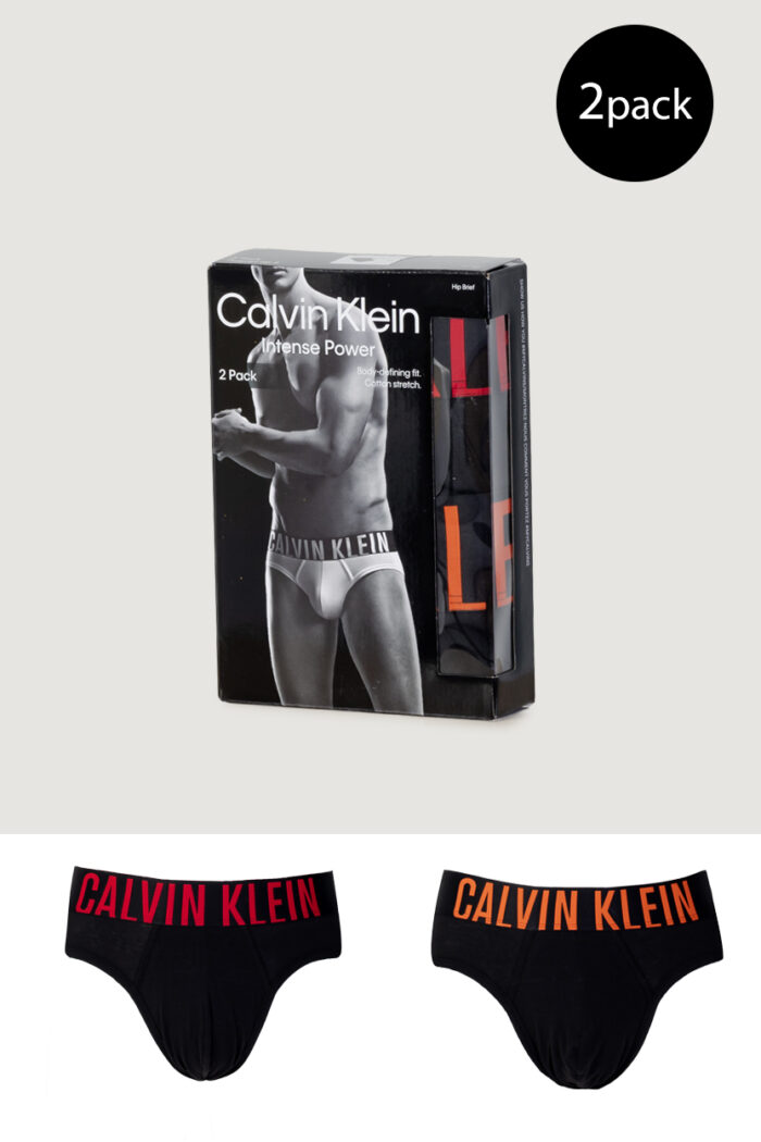 Slip Calvin Klein Underwear HIP BRIEF 2PK B-EXACT/ SAMBA LOGOS Nero