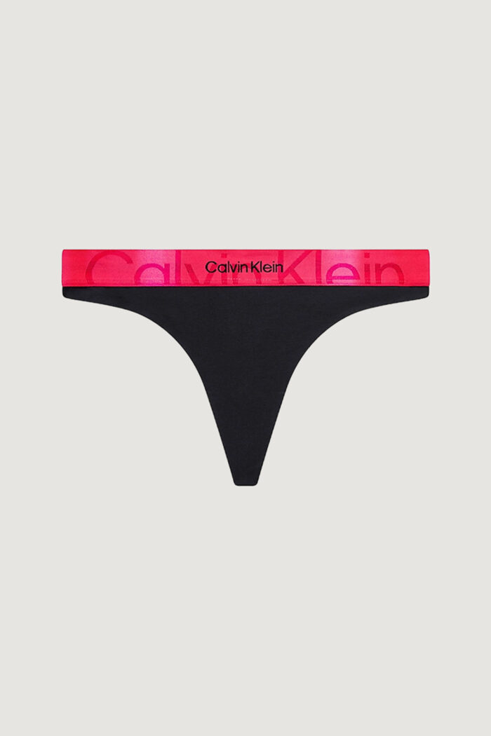 Slip e perizoma Calvin Klein Underwear THONG BLACK W. PINK SPLENDOR Nero – 102838