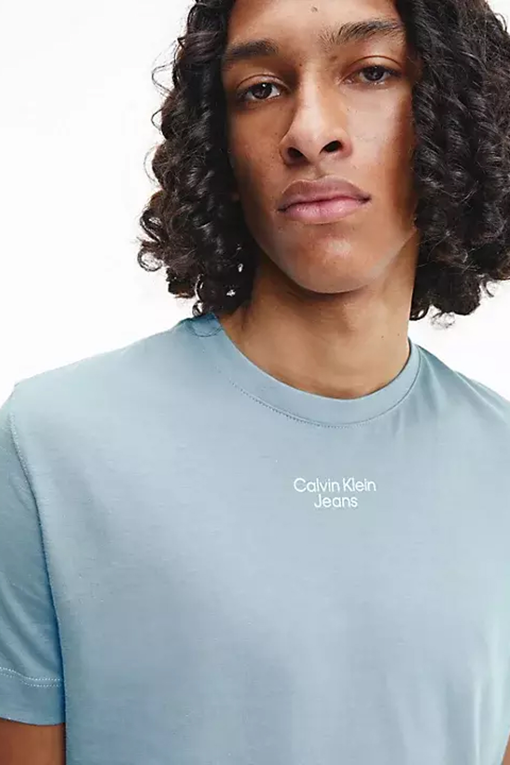 T-shirt Calvin Klein Jeans STACKED LOGO TEE Celeste - Foto 2