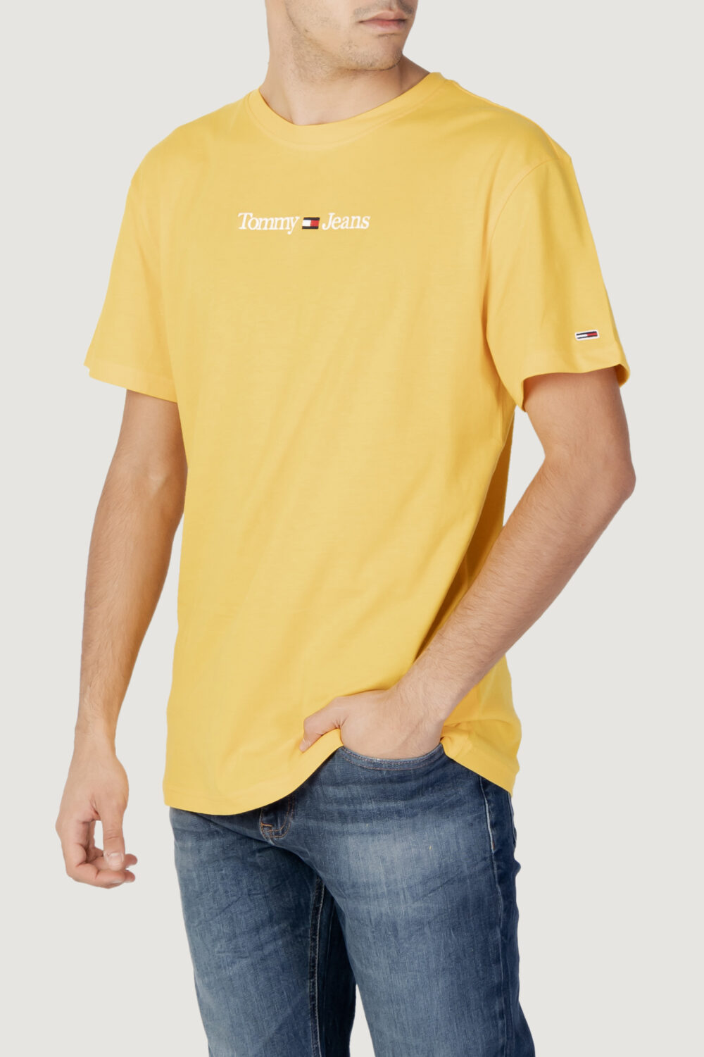 T-shirt Tommy Hilfiger Jeans TJM CLASSIC LINEAR L Giallo - Foto 1