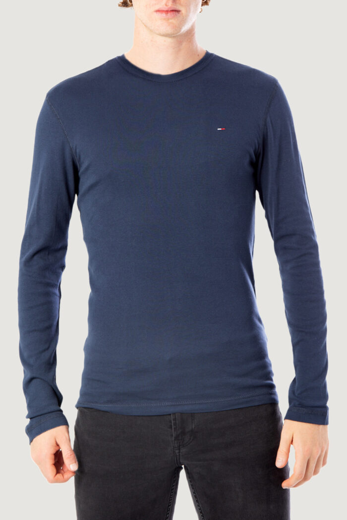 T-shirt manica lunga Tommy Hilfiger ORIGINAL RIB LONGSLEEVE TEE Blu