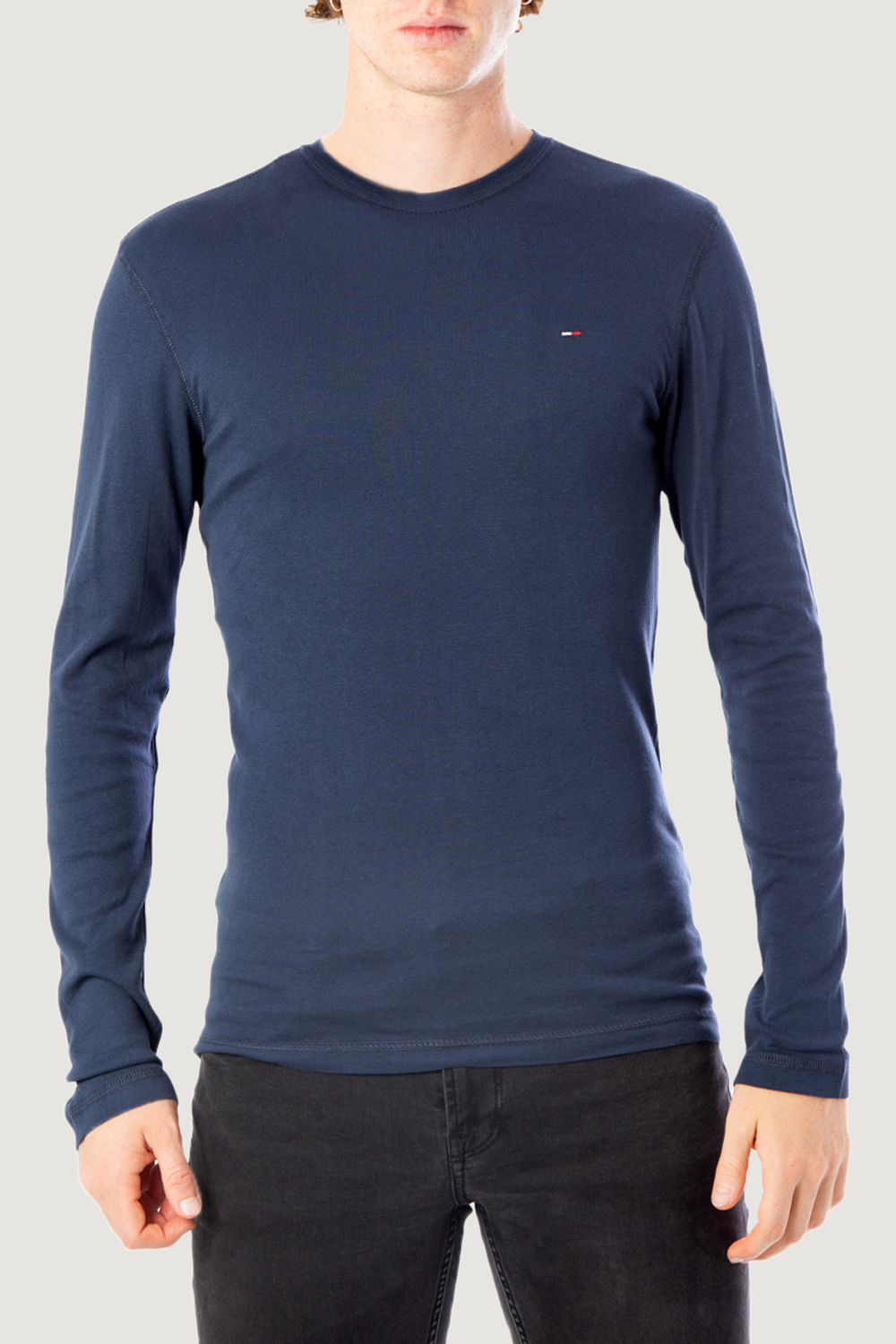 T-shirt manica lunga Tommy Hilfiger Jeans ORIGINAL RIB LONGSLEEVE TEE Blu - Foto 1