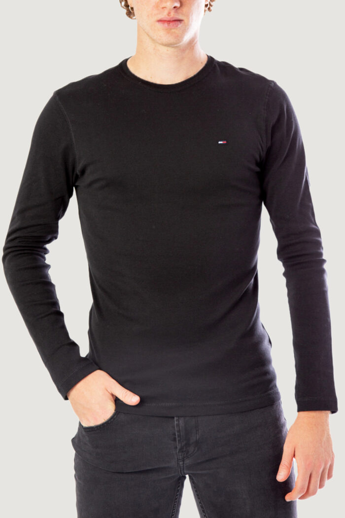 T-shirt manica lunga Tommy Hilfiger ORIGINAL RIB LONGSLEEVE TEE Nero – 38984