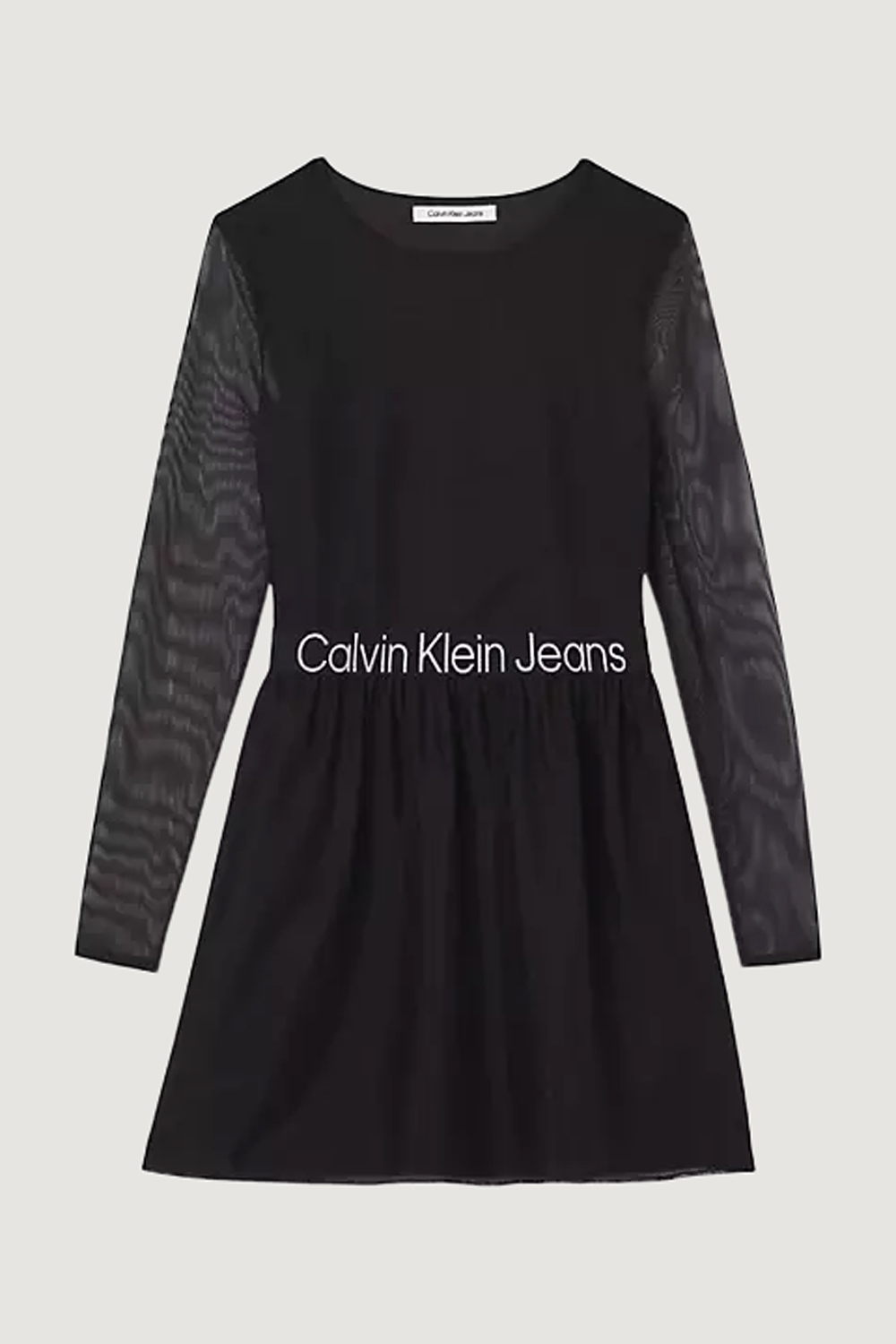 Vestito corto Calvin Klein Jeans MESH LOGO ELASTIC DR Nero - Foto 2