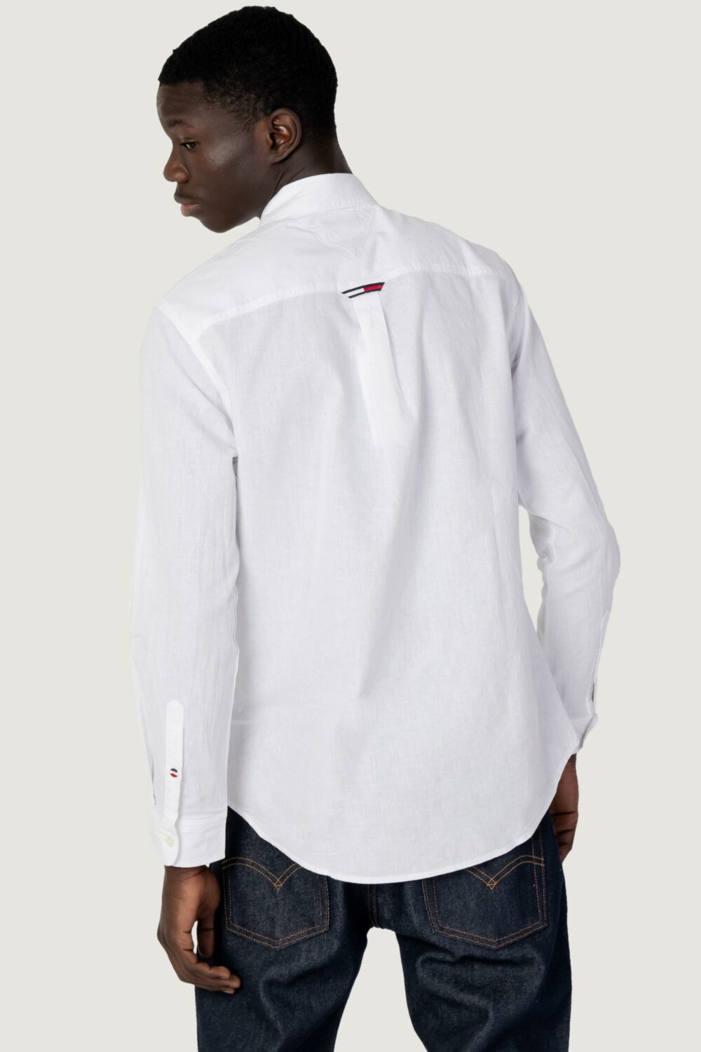 Camicia manica lunga Tommy Hilfiger Jeans TJM SOLID LINEN BLEN Bianco - Foto 3