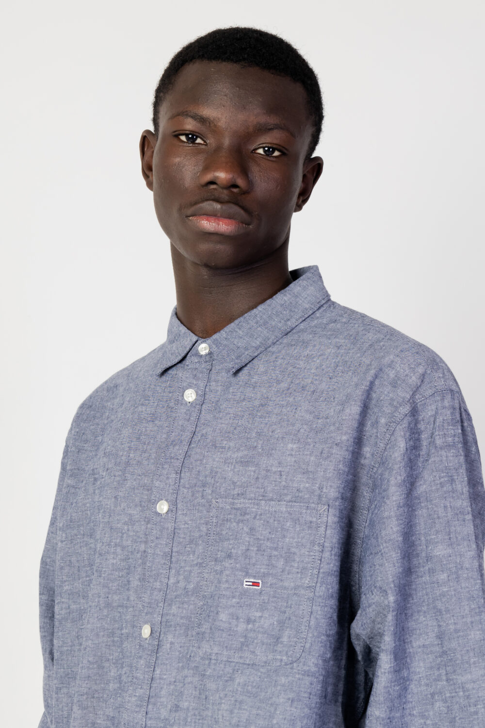 Camicia manica lunga Tommy Hilfiger Jeans TJM SOLID LINEN BLEN Blu - Foto 2
