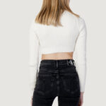 Cardigan Calvin Klein Jeans BADGE CROPPED ZIP-TH Panna - Foto 4