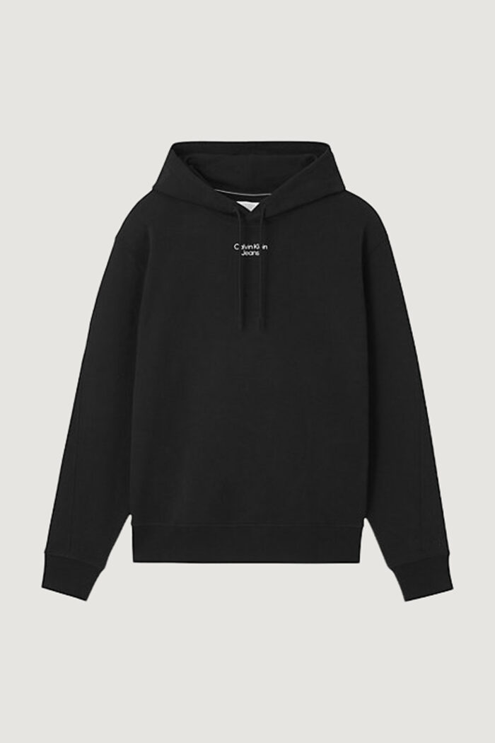 Felpa con cappuccio Calvin Klein STACKED LOGO HOODIE J30J320604 Nero