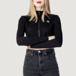 Felpa senza cappuccio Calvin Klein Jeans SHORT MILANO ZIP-THR Nero - Foto 1
