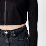 Felpa senza cappuccio Calvin Klein Jeans SHORT MILANO ZIP-THR Nero - Foto 5