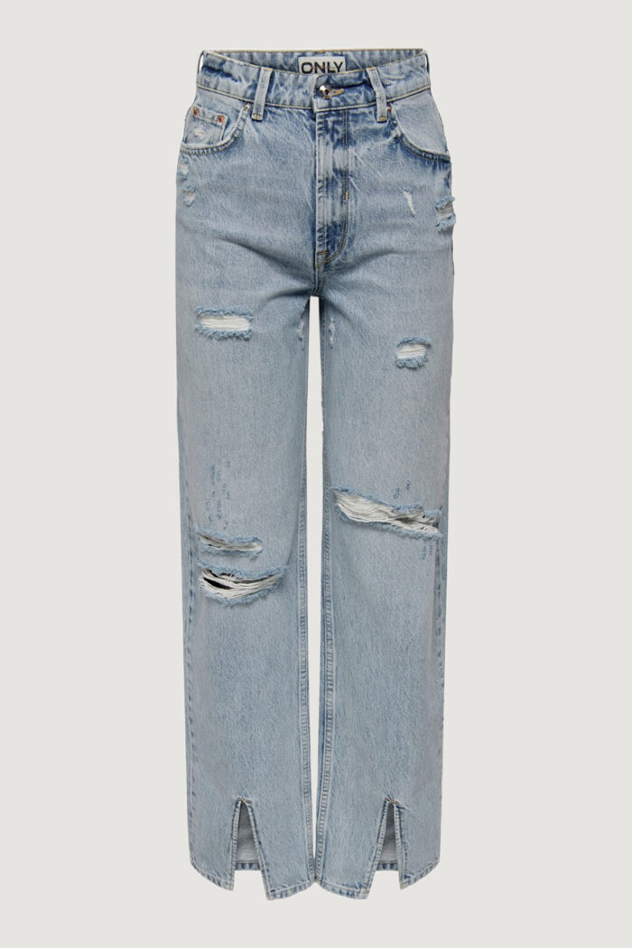 Jeans larghi Only ONLASTRID HW WIDE SLIT LB DNM DOT Blue Denim Chiaro – 102707