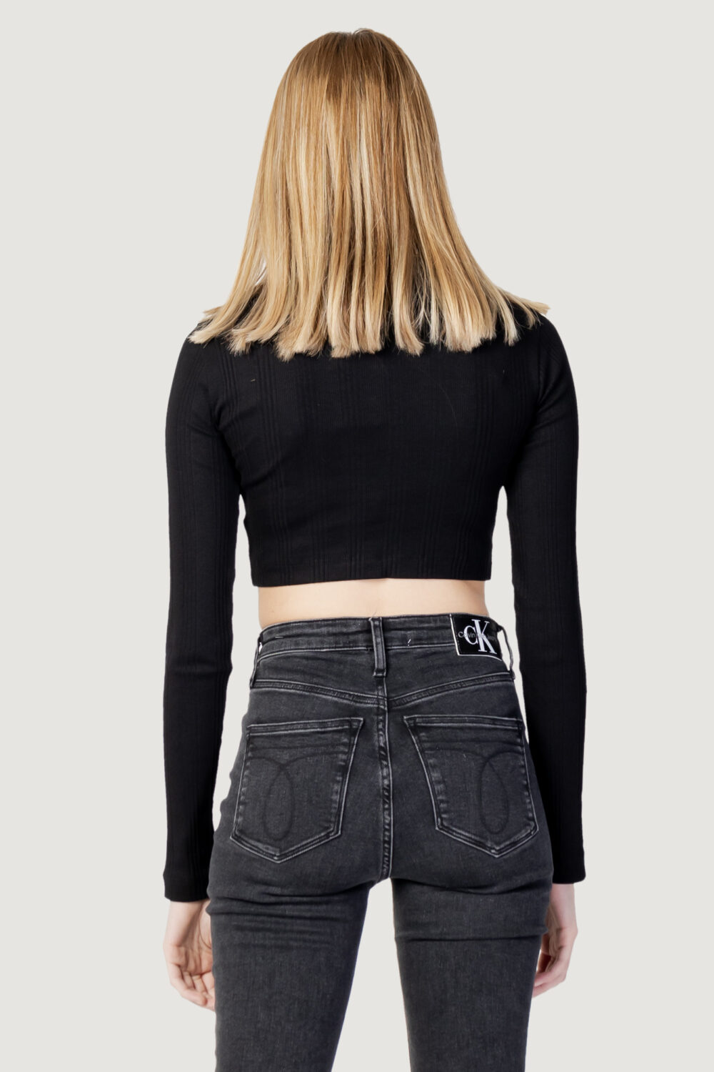 Maglia Calvin Klein Jeans BADGE POLO COLLAR LO Nero - Foto 4