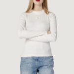 Maglia Calvin Klein Jeans BADGE RIB LONG SLEEV Panna - Foto 3