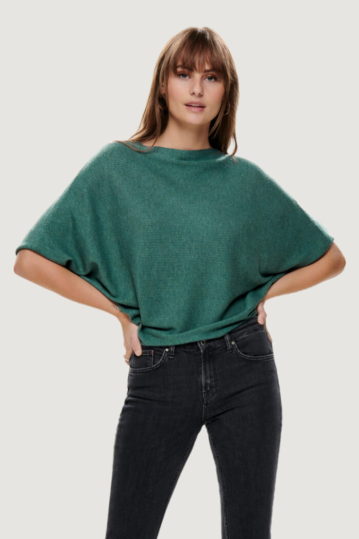Maglia Jacqueline De Yong JDYNEW BEHAVE BATSLEEVE PULLOV. KNT NOOS Petrolio