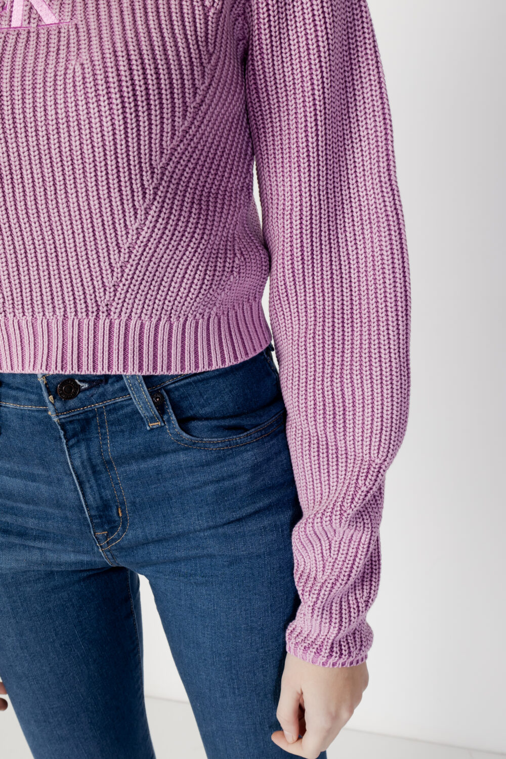 Maglione Calvin Klein Jeans WASHED MONOLOGO SWEA Lilla - Foto 3