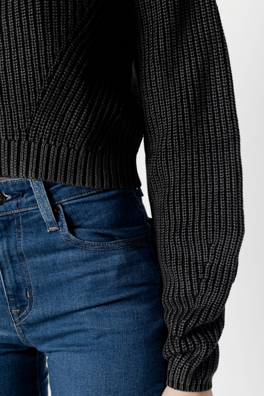 Maglione Calvin Klein Jeans WASHED MONOLOGO SWEA Nero - Foto 3