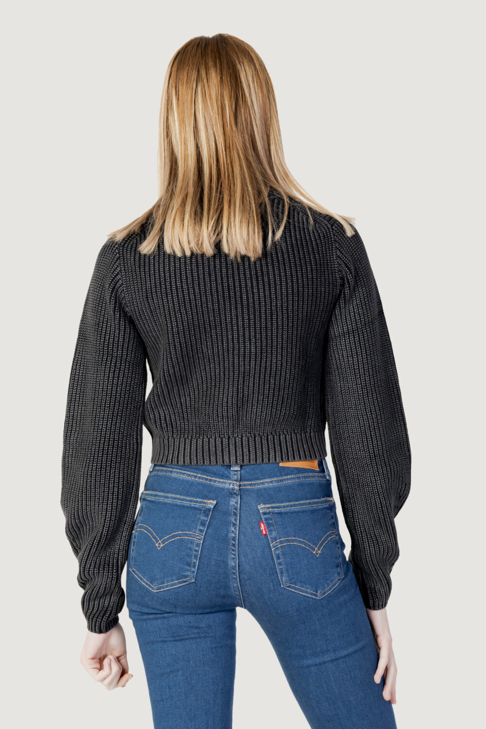 Maglione Calvin Klein Jeans WASHED MONOLOGO SWEA Nero - Foto 4