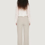 Pantaloni a palazzo Only ONLLANA-BERRY MID STRAIGHT TLR NOOS Beige chiaro - Foto 3
