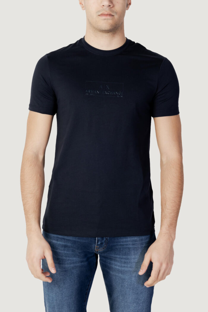 T-shirt Armani Exchange RUBBER LOGO Blu – 104315