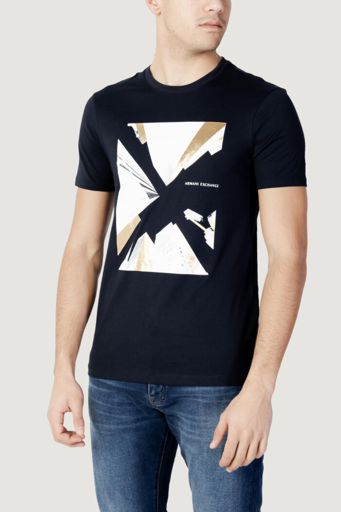 T-shirt Armani Exchange STAMPA ORO Blu – 104316
