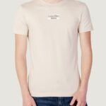 T-shirt Calvin Klein Jeans TRANSPARENT STRIPE L Beige - Foto 1