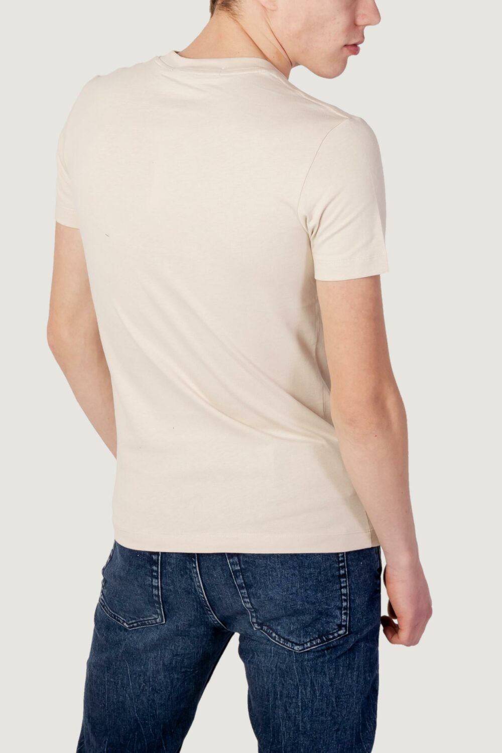T-shirt Calvin Klein Jeans TRANSPARENT STRIPE L Beige - Foto 3
