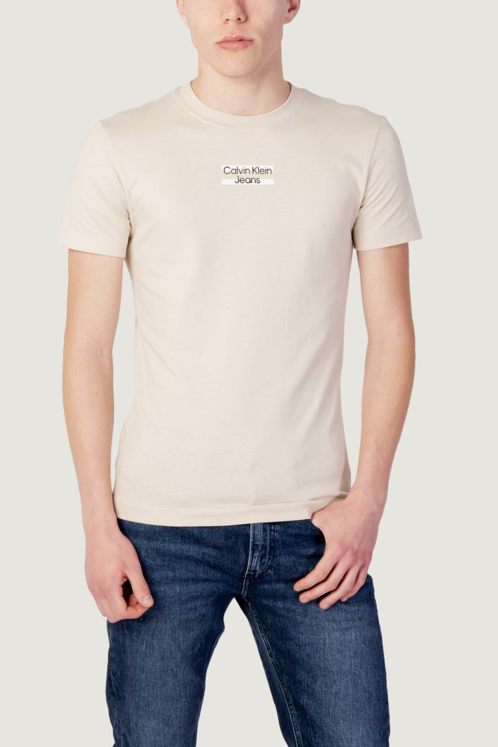 T-shirt Calvin Klein Jeans TRANSPARENT STRIPE L Beige - Foto 4