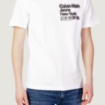 T-shirt Calvin Klein Jeans BLURRED ADDRESS LOGO Bianco - Foto 1