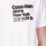 T-shirt Calvin Klein Jeans BLURRED ADDRESS LOGO Bianco - Foto 2