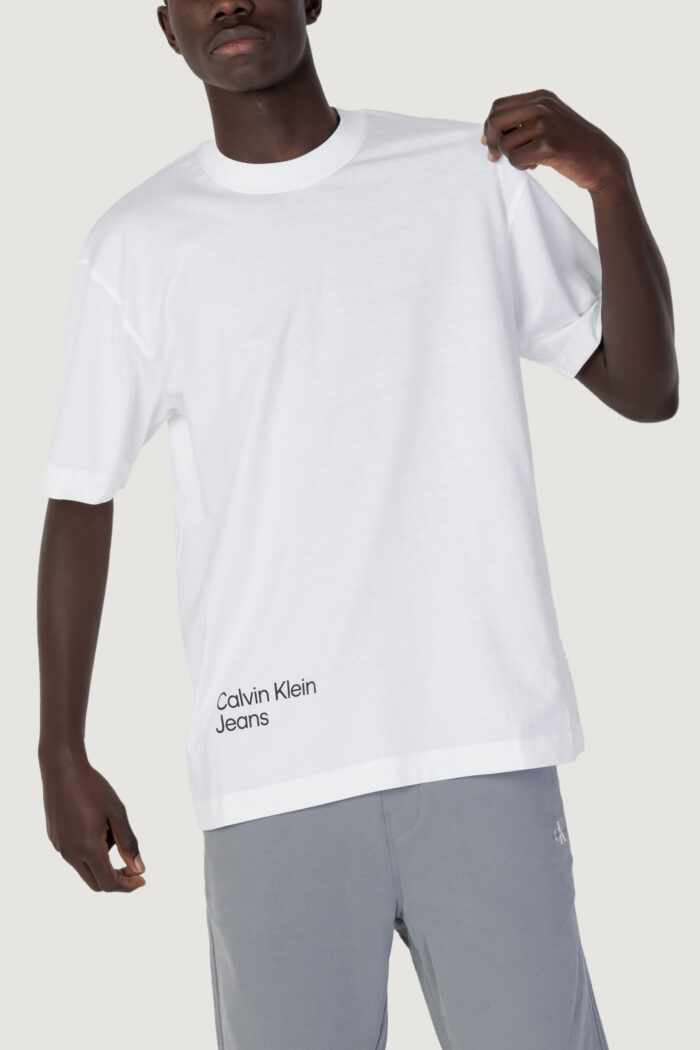 T-shirt Calvin Klein BLURRED COLORED ADDR Bianco