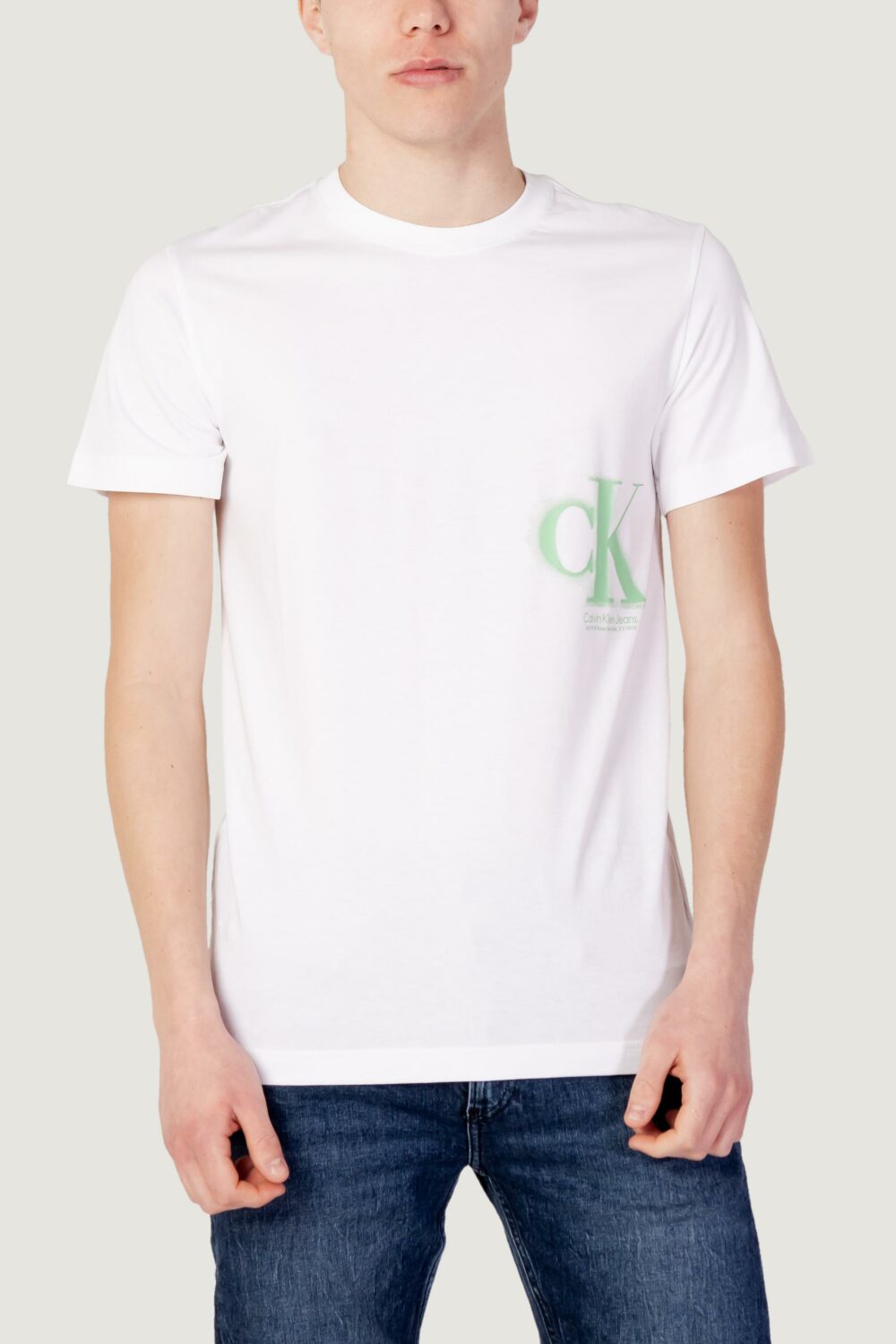T-shirt Calvin Klein Jeans CK SPRAY TEE Bianco - Foto 4