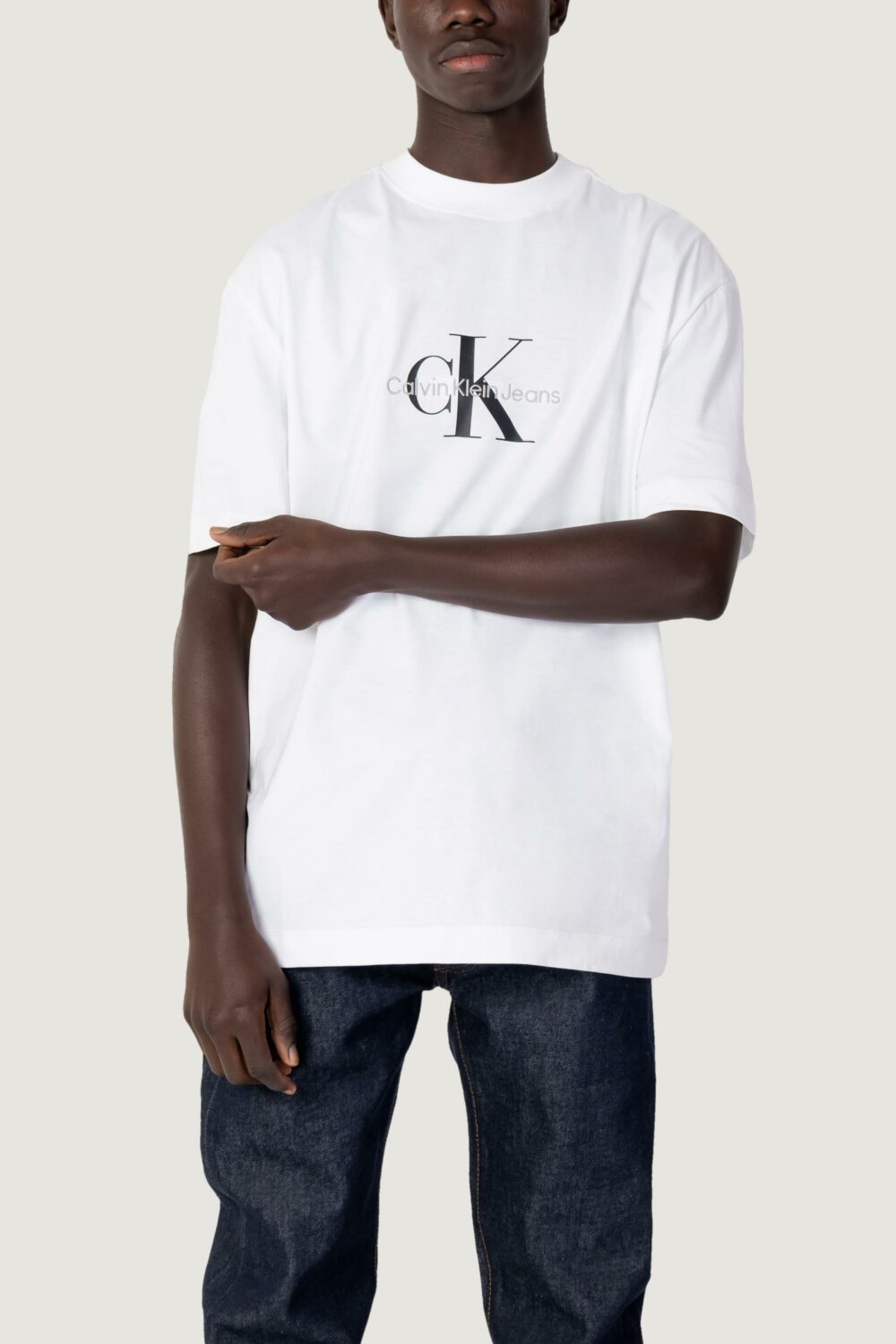 T-shirt Calvin Klein Jeans MONOLOGO OVERSIZED T Bianco - Foto 1