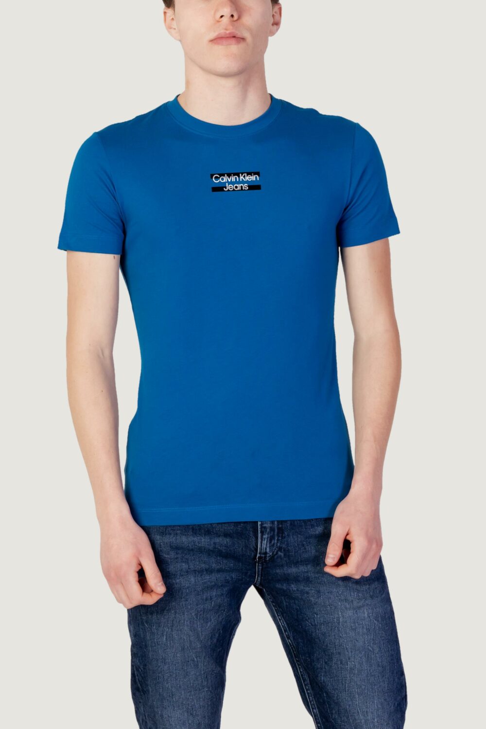T-shirt Calvin Klein Jeans TRANSPARENT STRIPE L Blu - Foto 4